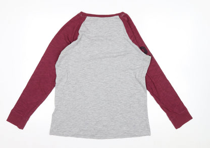 Superdry Women's Grey Long Sleeve Raglan T-Shirt Size 12