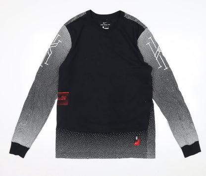 Nike Men's Black Long Sleeve Dri-Fit Graphic Casual Shirt Size M