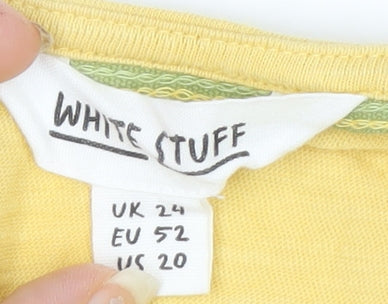 White Stuff Womens Yellow Cotton Tunic Blouse Size 24