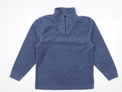 Hawkshead Men's Blue 1/4 Zip Fleece Pullover Sweatshirt Size S