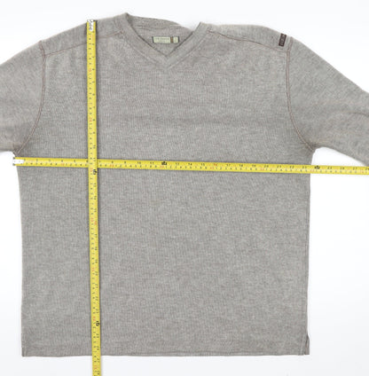 Ted Baker Men’s Grey V-Neck Long Sleeve Knit Top Size L