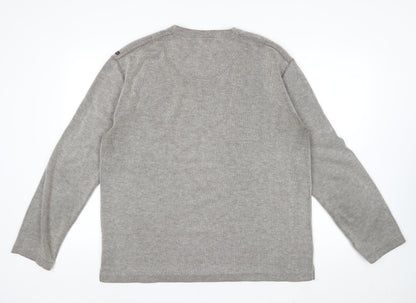 Ted Baker Men’s Grey V-Neck Long Sleeve Knit Top Size L
