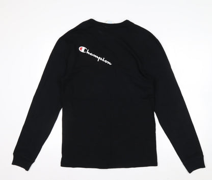 Champion Men's Black Long Sleeve Graphic Sports Top Size M