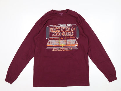 Blue 84 Men’s Red Long Sleeve Virginia Tech Cotton Graphic Top Size M