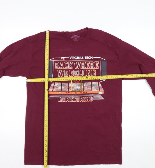 Blue 84 Men’s Red Long Sleeve Virginia Tech Cotton Graphic Top Size M