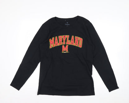 Fanatics Men’s Black Maryland Long Sleeve Cotton Graphic Top M
