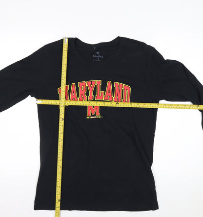 Fanatics Men’s Black Maryland Long Sleeve Cotton Graphic Top M