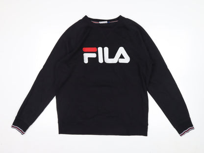 FILA Men’s Black Crew Neck Logo Pullover Sweatshirt Size S