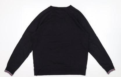 FILA Men’s Black Crew Neck Logo Pullover Sweatshirt Size S