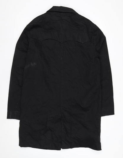 Fred Perry Men's Black Cotton Overcoat Jacket Size S Classic