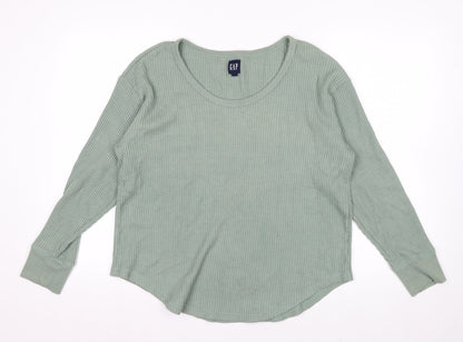 GAP Men's Green Long Sleeve Cotton Waffle Shirt Size M