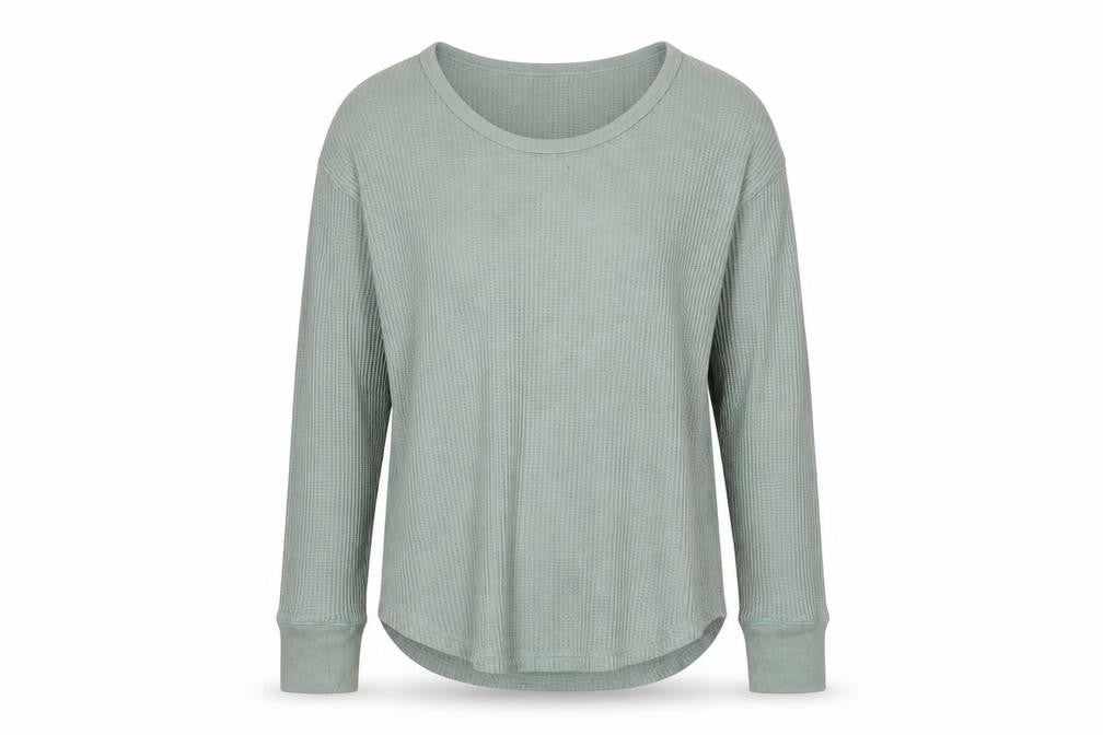 Gap Men's Green Long Sleeve Cotton Waffle Shirt Size M