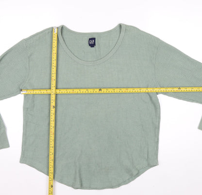 GAP Men's Green Long Sleeve Cotton Waffle Shirt Size M