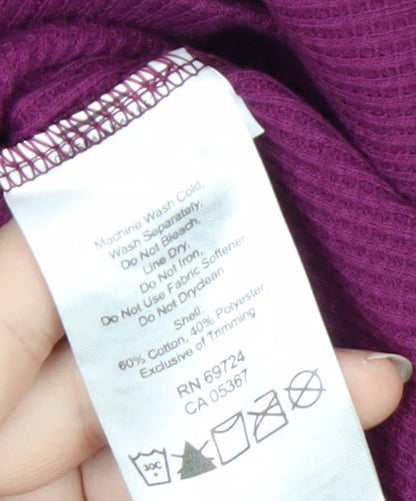 Columbia Women Purple Long Sleeve Basic Knit Top Size M