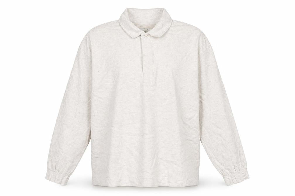 Marks and Spencer Men's Beige Collared Henley Sweatshirt Size L