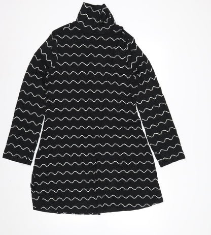 Marks and Spencer Women Black Size 16 Shift Dress Long Sleeve
