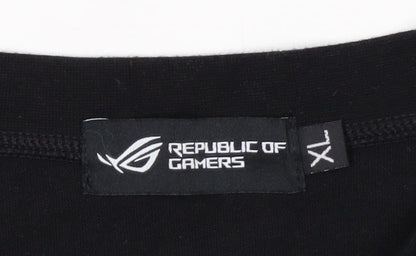 Republic of Gamers Men's Black XL Graphic Cotton T-Shirt
