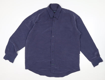 Thomas Browne Men's Blue Long Sleeve Button-Up Shirt Size L
