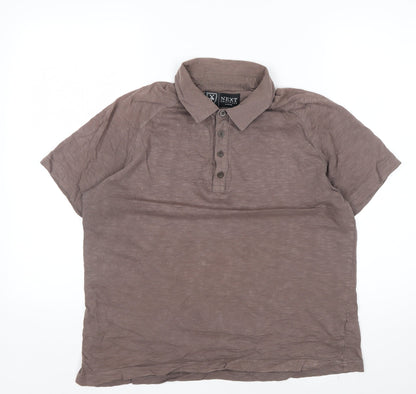 Next Originals Men's Brown Short Sleeve Polo Shirt Size L