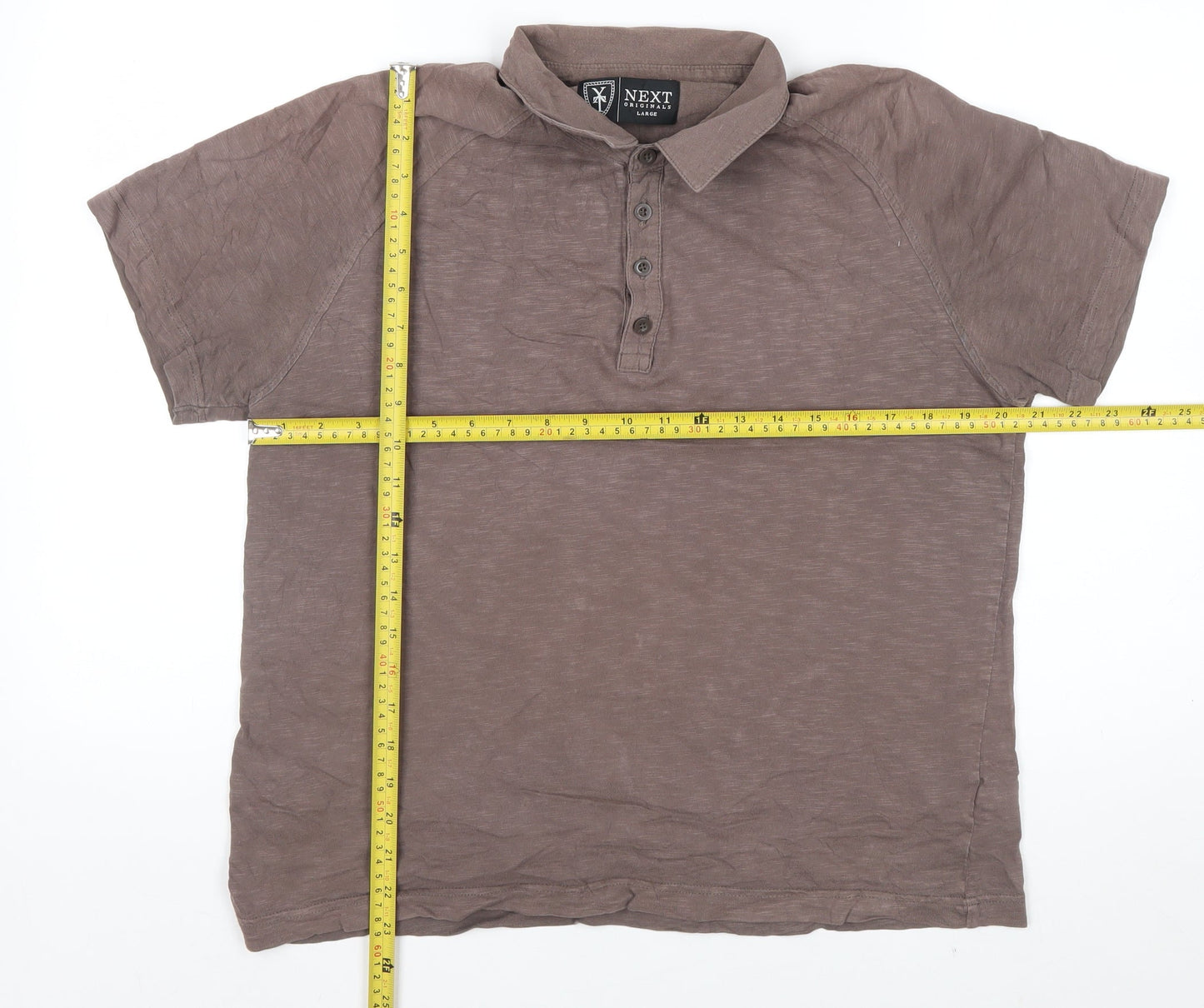 Next Originals Men's Brown Short Sleeve Polo Shirt Size L