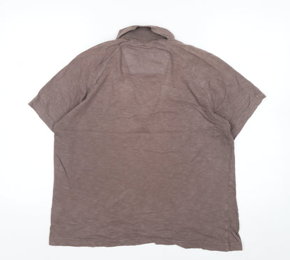 Next Originals Men's Brown Short Sleeve Polo Shirt Size L