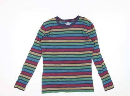 Frugi Women’s Multicoloured Striped Organic Cotton Long Sleeve T-Shirt Size 10