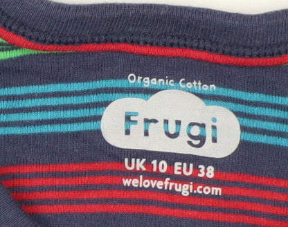 Frugi Women’s Multicoloured Striped Organic Cotton Long Sleeve T-Shirt Size 10