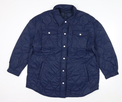 Very Womens Blue Quilted Mid-Length Padded Jacket Size 20