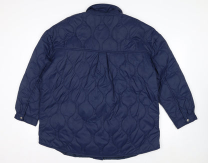 Very Womens Blue Quilted Mid-Length Padded Jacket Size 20