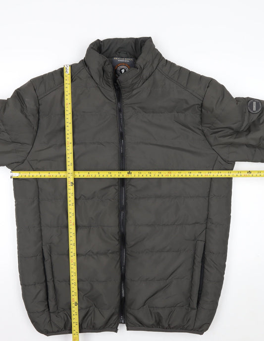 Brave Soul Men's Green XL Puffer Jacket Outdoor Style