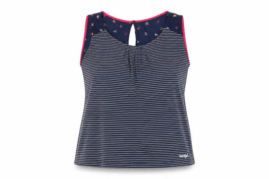 Weird Fish Women's Blue Striped Tank Top Size 18 Cotton Blend