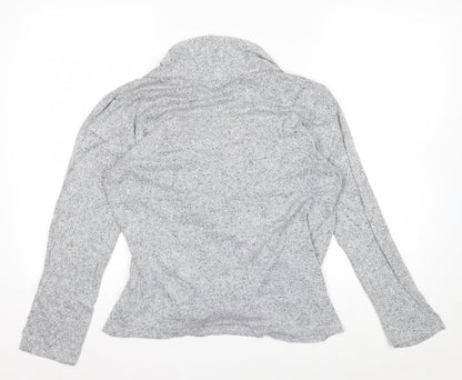 Deane & White Women's Grey Wrap Blouse Size M Long Sleeve