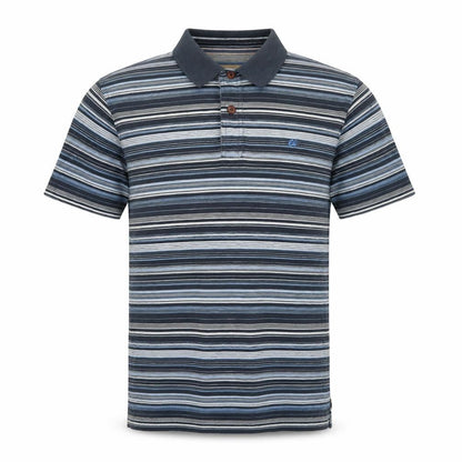 Marks & Spencer Men’s Blue Striped Cotton Short Sleeve Polo M