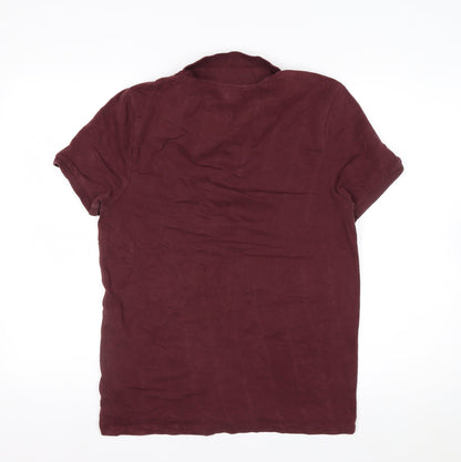 ASOS Men’s Red Cotton Stretch Polo Shirt Size M Regular Fit