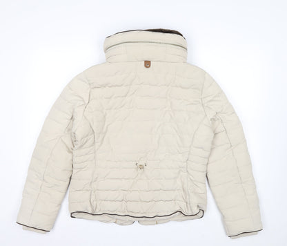 Marks and Spencer Women’s Beige Size 14 Puffer Jacket with Detachable Faux Fur Trim