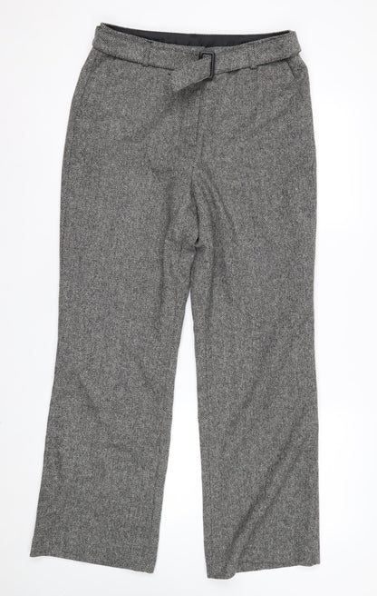 Marks and Spencer Women Grey Wool Blend Straight Leg Trousers UK 12