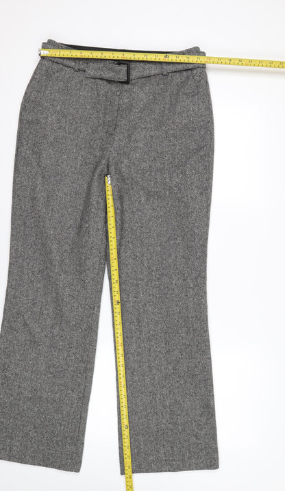 Marks and Spencer Women Grey Wool Blend Straight Leg Trousers UK 12