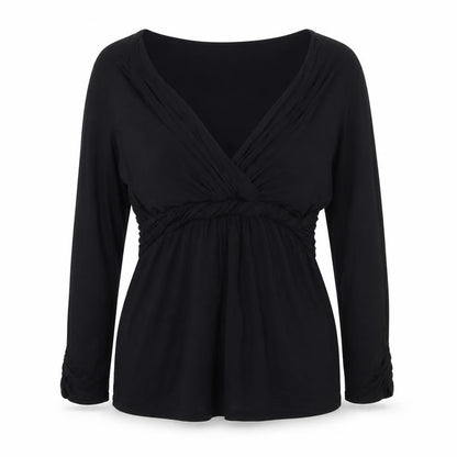 Coast Women’s Black Wrap Blouse Size 14 Lyocell Long Sleeve Top