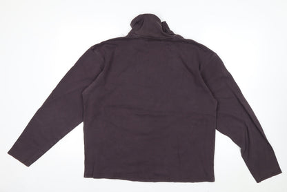 EWM Men’s Brown Cotton Roll Neck Long Sleeve Casual Top Size L