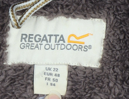 Regatta Womens Brown Full Zip Fleece Jacket Size 22 Outdoor Warm Lined