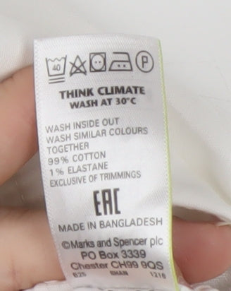 Marks and Spencer Women’s White Size 20 Cropped Cotton Stretch Trousers