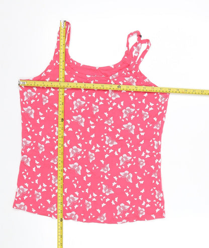 BHS Women’s Pink Butterfly Camisole Tank Top Size 16 Cotton