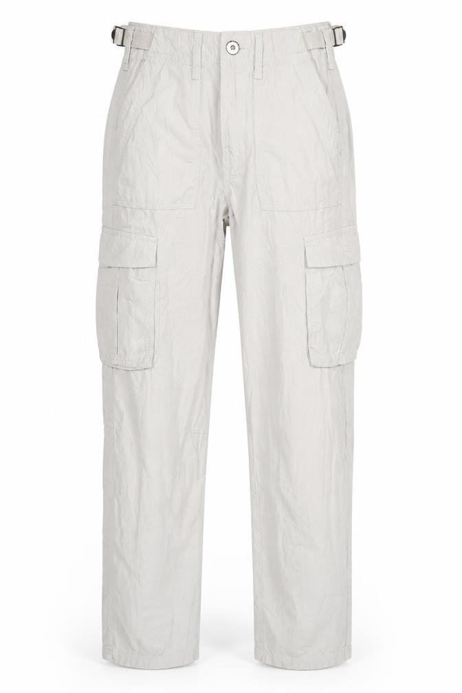 Bershka Women's Beige Cargo Trousers Size 4 Cotton Utility Pants
