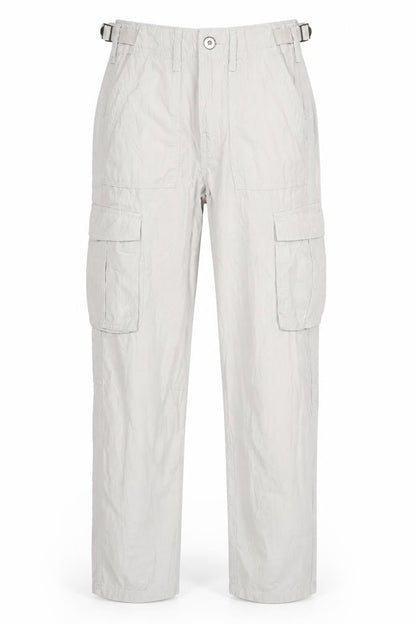 Bershka Women's Beige Cargo Trousers Size 4 Cotton Utility Pants