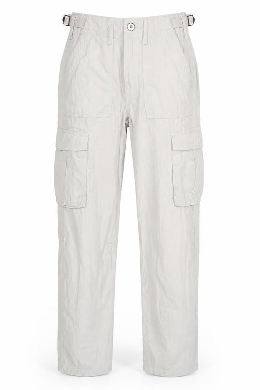 Bershka Women's Beige Cargo Trousers Size 4 Cotton Utility Pants