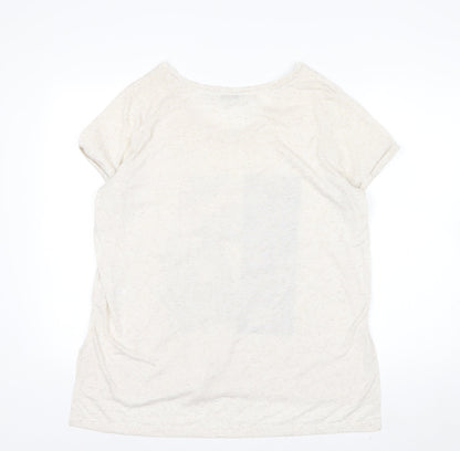 Next Women’s Beige Floral Botanical V-Neck T-Shirt Size 18