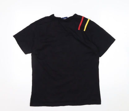 Football Factory Men's Black L Cotton Sports T-Shirt