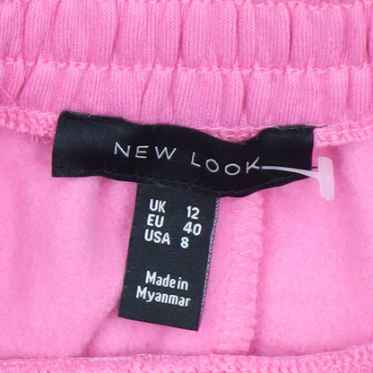 New Look Womens Pink Jogger Sweatpants Size 12 Cotton Blend