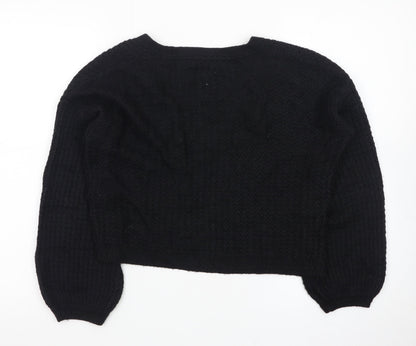Fat Face Women's Black Chunky Knit Cardigan UK 6