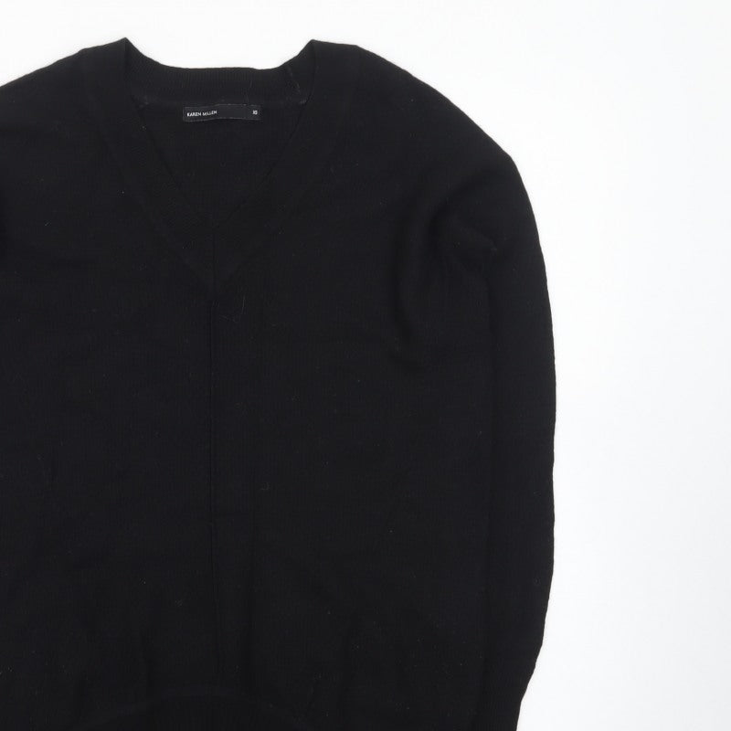 Karen Millen Women's Black XS V-Neck Knit Pullover Jumper